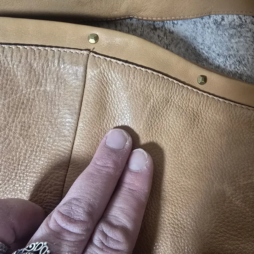 COLE HANN BROWN LEATHER HOBO BAG HANDBAG ◇ 17
